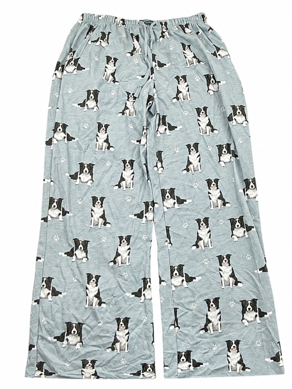 Comfies Pajama Pants Womens M Blue Border Collie Dog Print Lounge NWT Cute